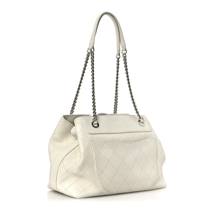 Chanel Calfskin Stitched Small Urban Shopping Tote White 3 of 15