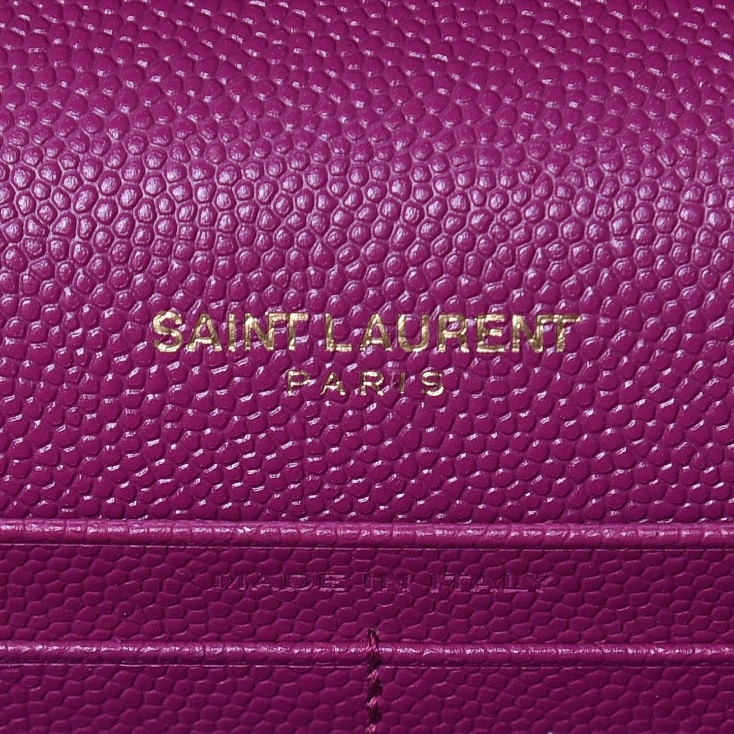 Grain De Poudre Matelasse Chevron Monogram Chain Wallet Dark Grape