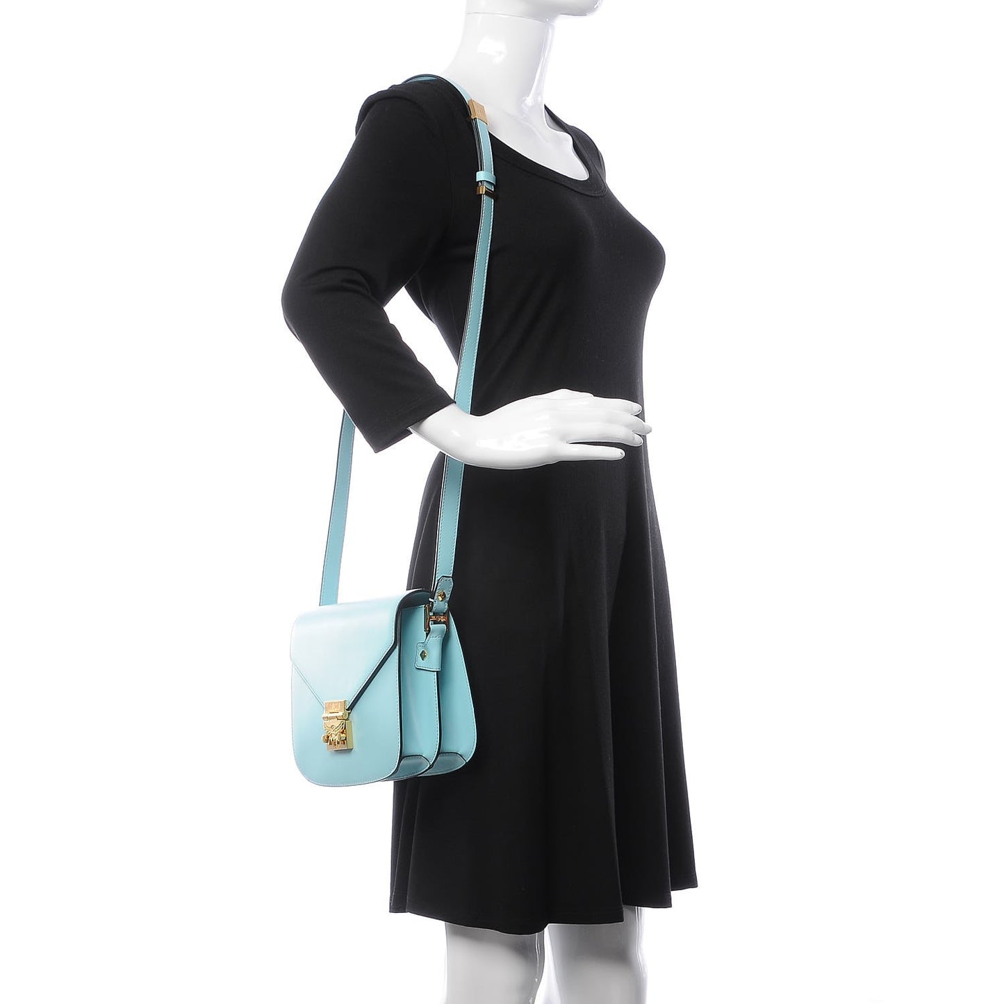 Calfskin Patricia Crossbody Bag Liquid Blue