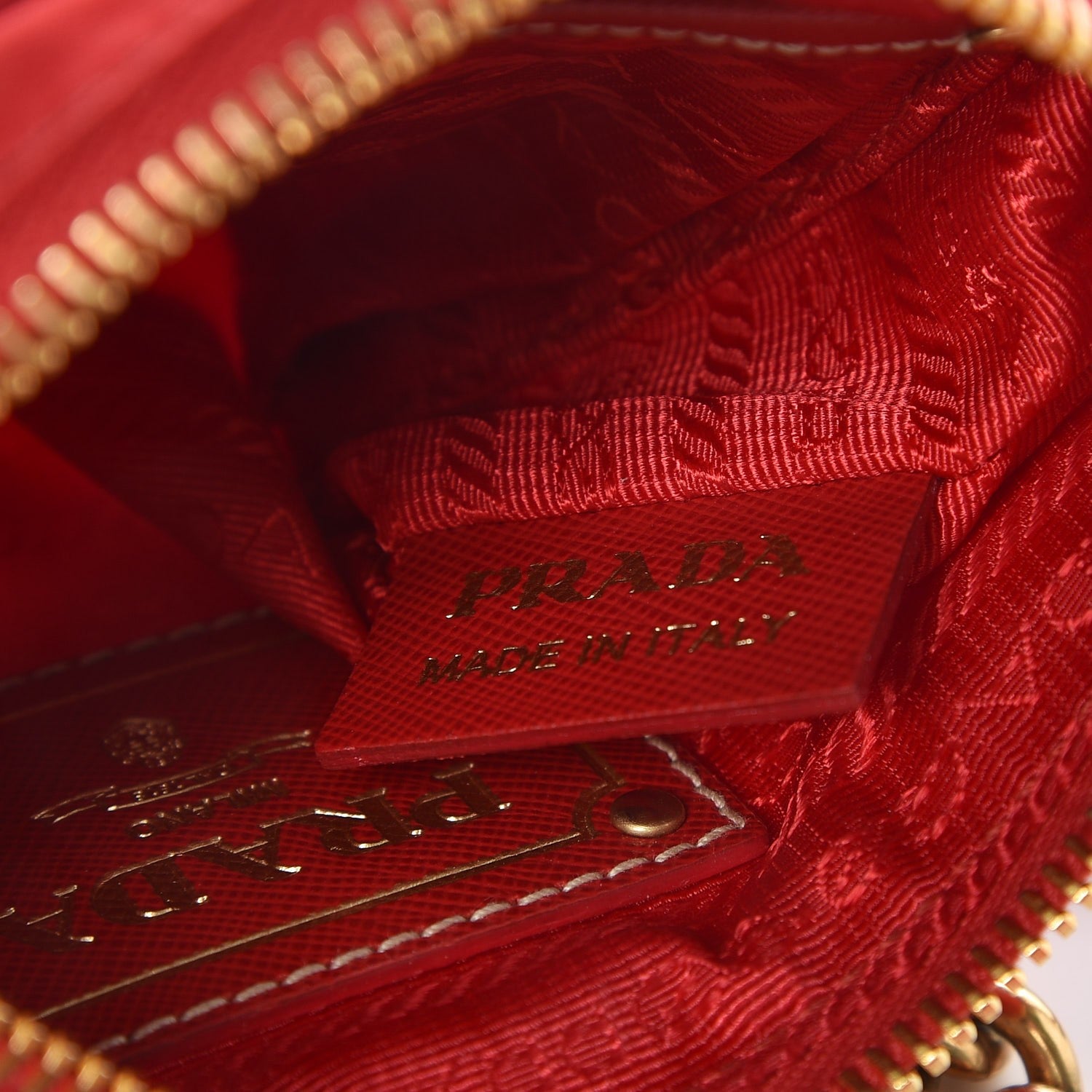 Prada Tessuto Nylon Logo Small Crossbody Bag Red 7 of 7