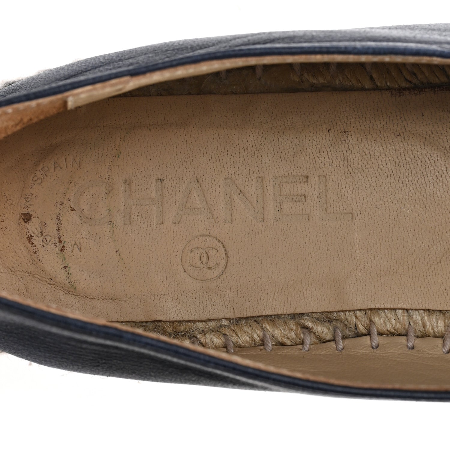 Chanel Lambskin CC Espadrilles 36 Navy Black 8 of 9