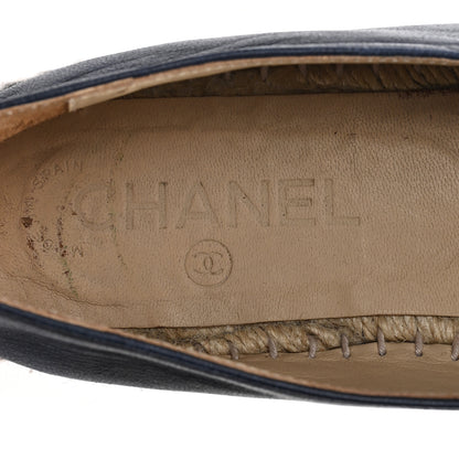 Chanel Lambskin CC Espadrilles 36 Navy Black 8 of 9
