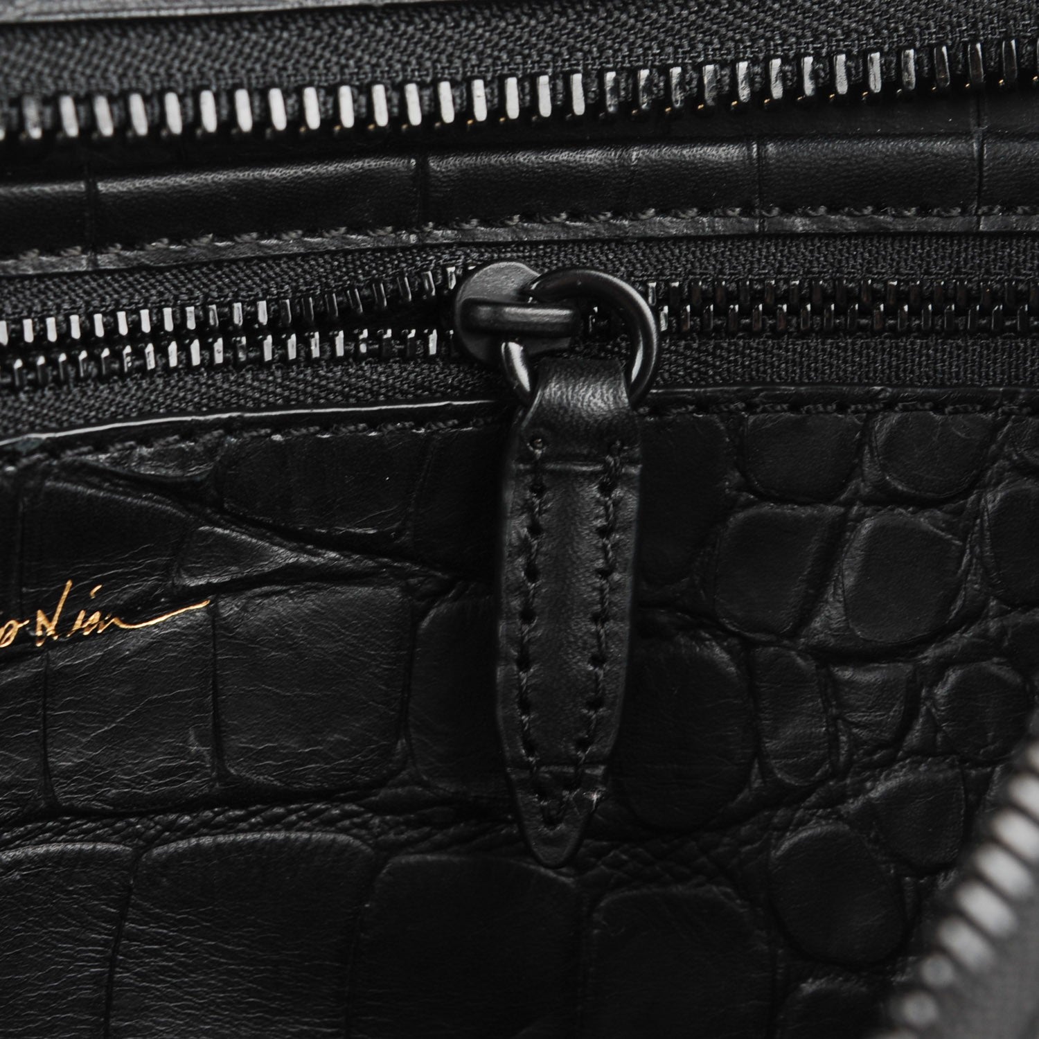 3.1 Phillip Lim 3.1 Crocodile Embossed Large Ryder Satchel Black 6 of 11