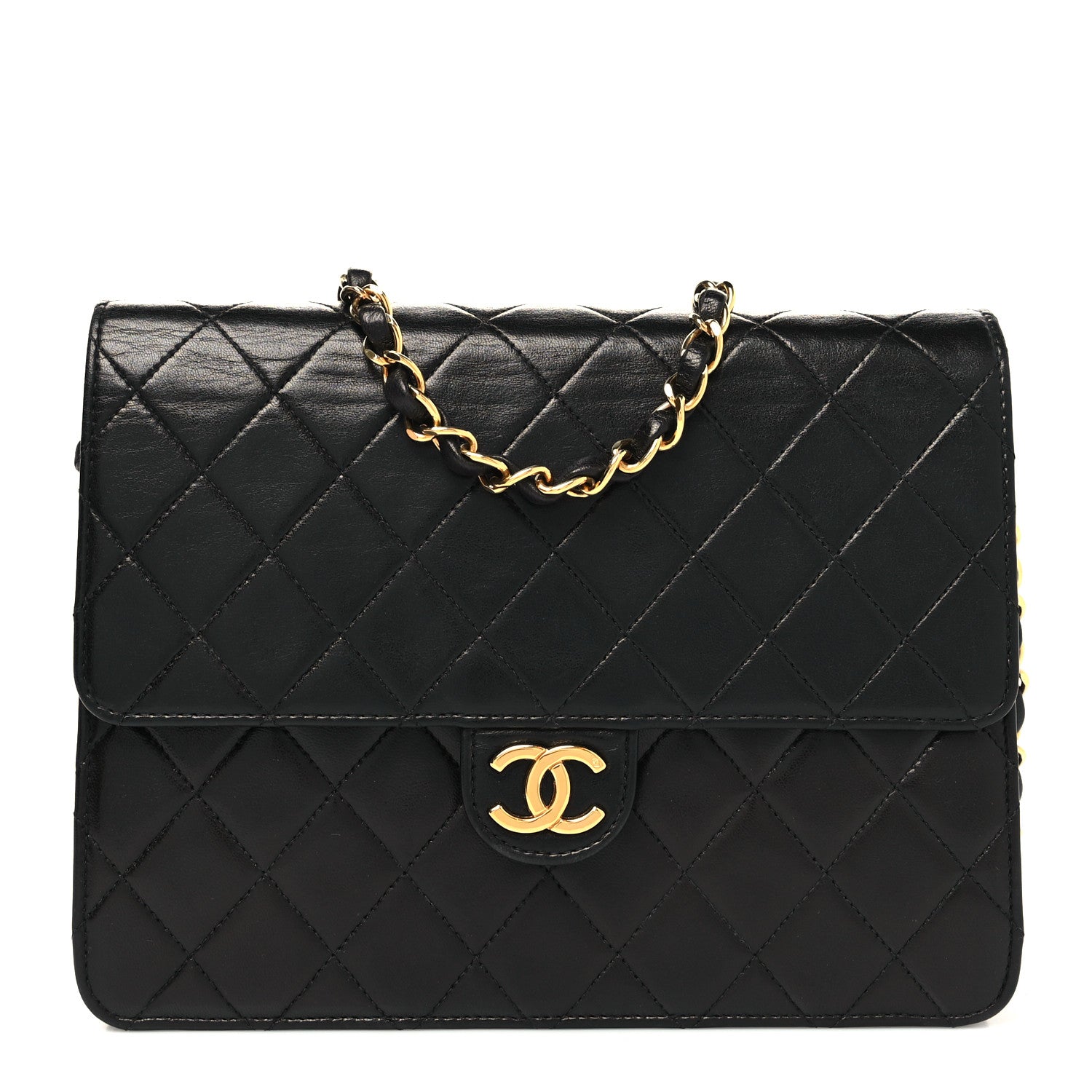 Chanel Lambskin Quilted Small Single Flap Black 1 of 9