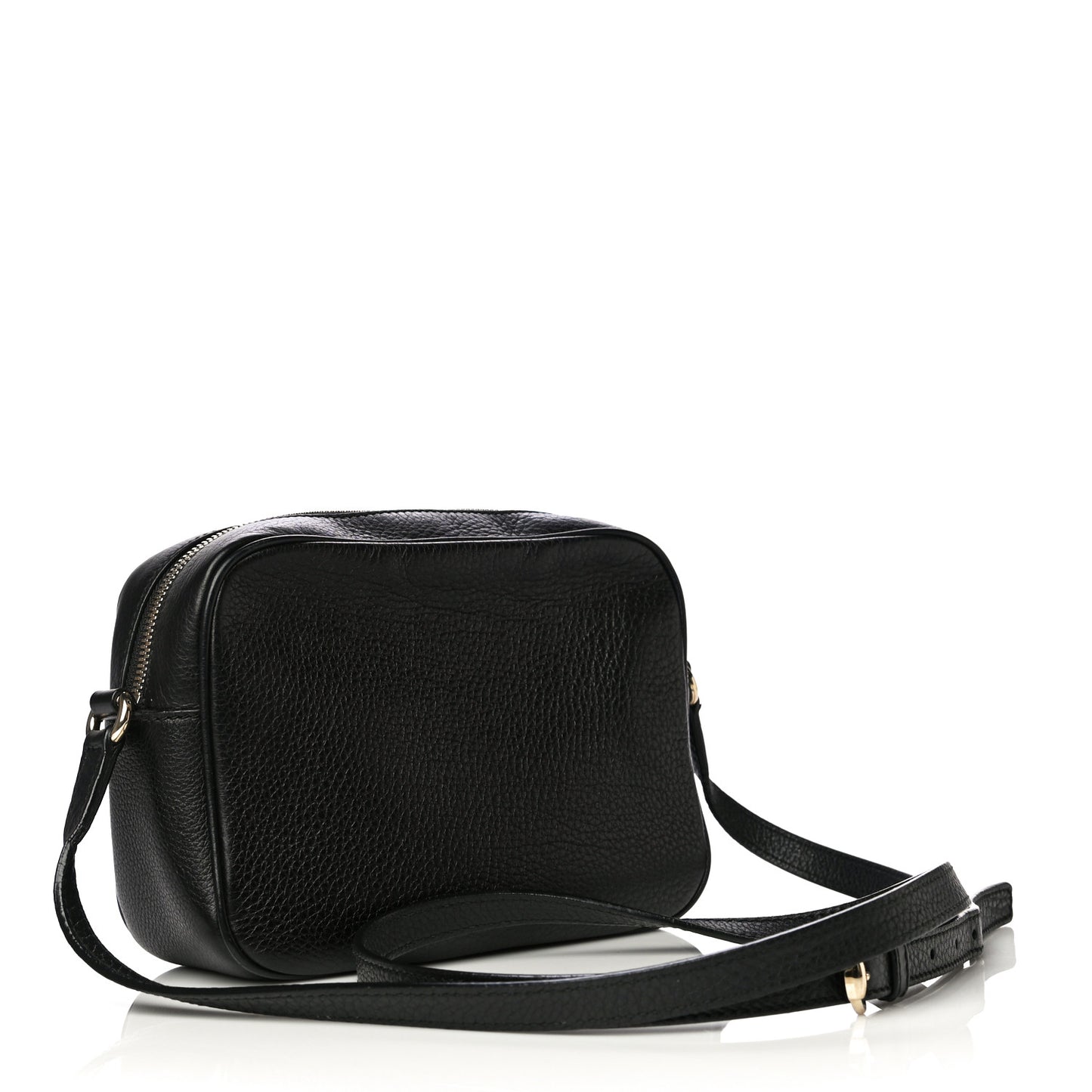 Pebbled Calfskin Small Soho Disco Bag Black