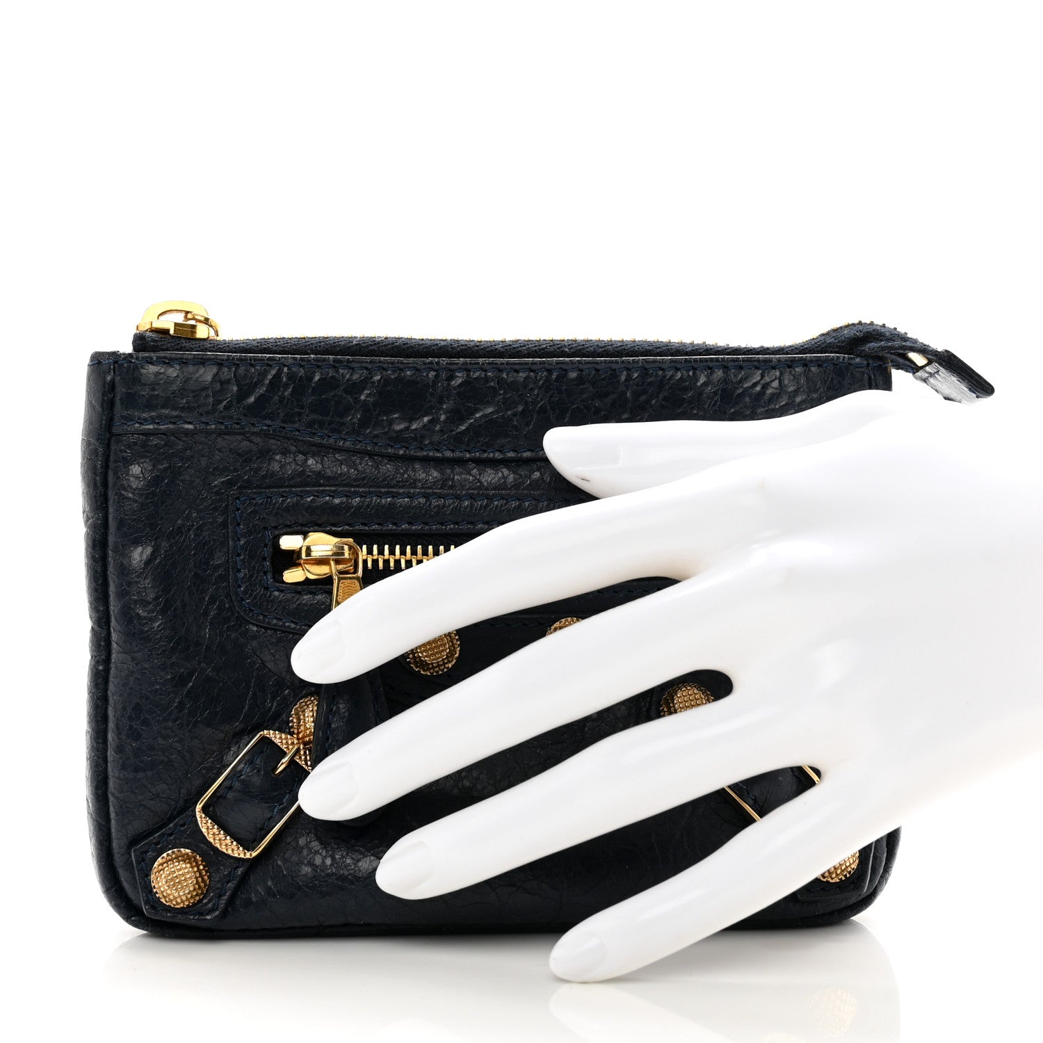 Balenciaga Agneau Giant 12 Gold Hardware M Porte-Monnaie Coin Purse Bleu Obscur 2 of 8