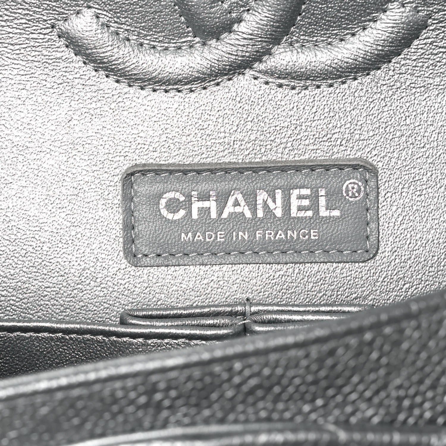 Chanel Metallic Caviar Quilted Medium Double Flap Silver 6 of 10