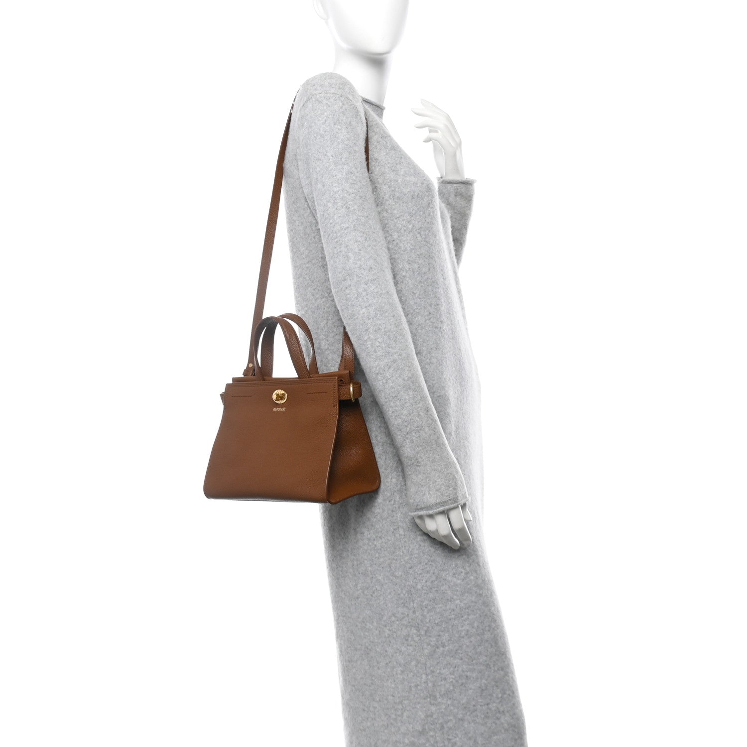 Burberry Grainy Calfskin Nova Check Mini Cotswolds Tote Hazel 2 of 10