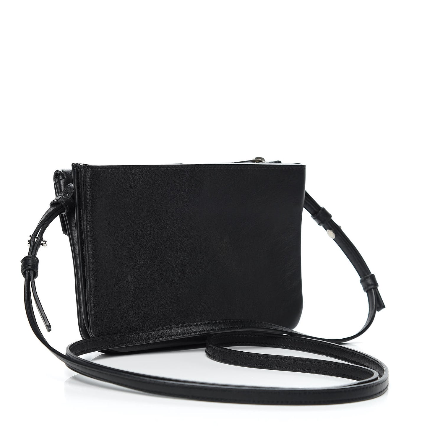 Calfskin Monogram Tri Pocket Crossbody Bag Black