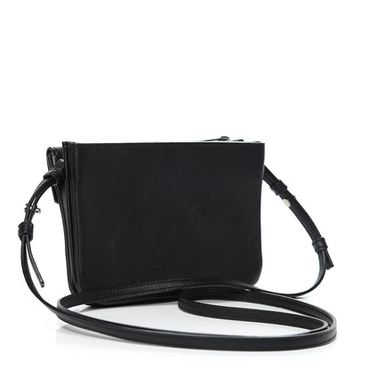 Saint Laurent Calfskin Monogram Tri Pocket Crossbody Bag Black 3 of 10