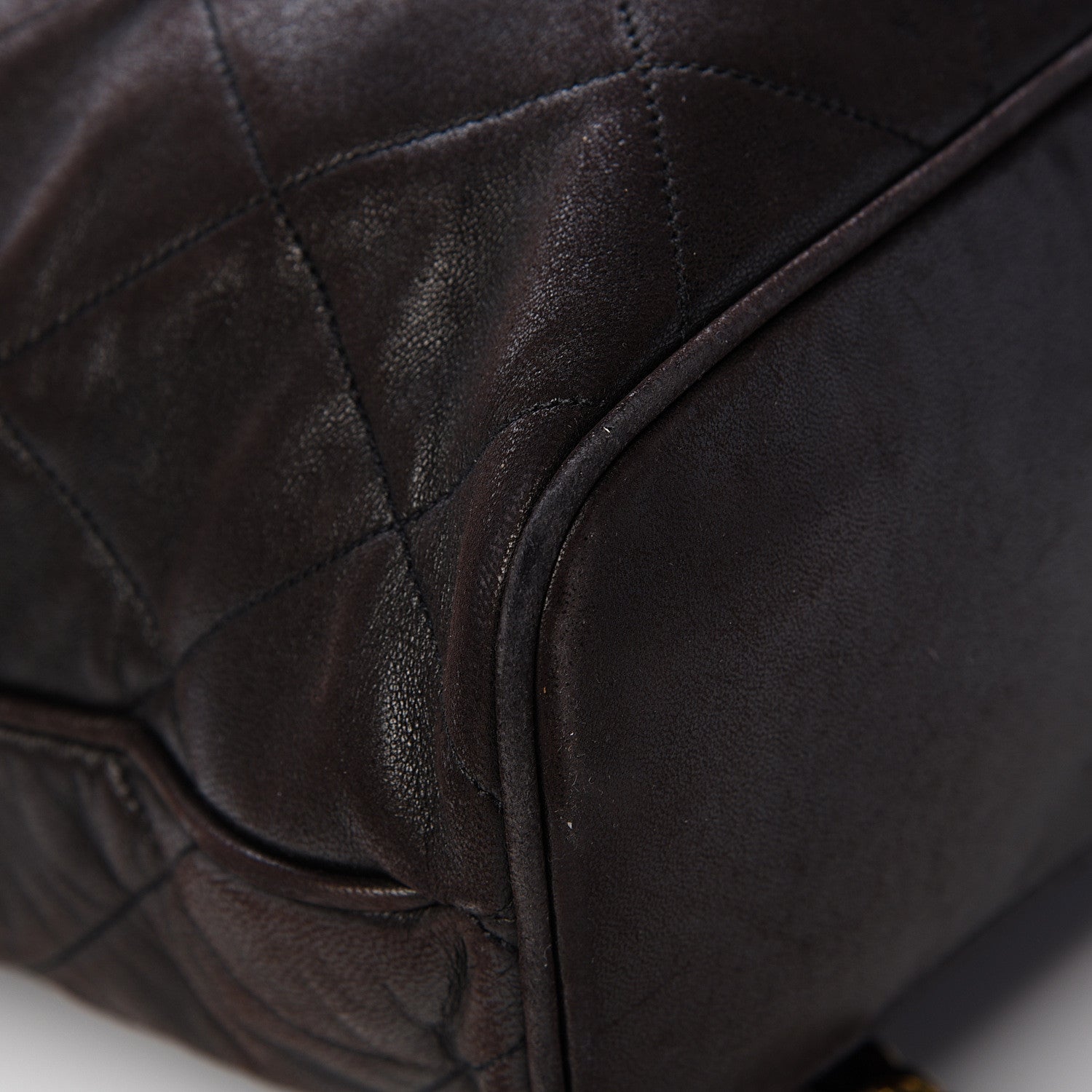 Chanel Lambskin Quilted Tassel Drawstring Backpack Dark Bown 8 of 17