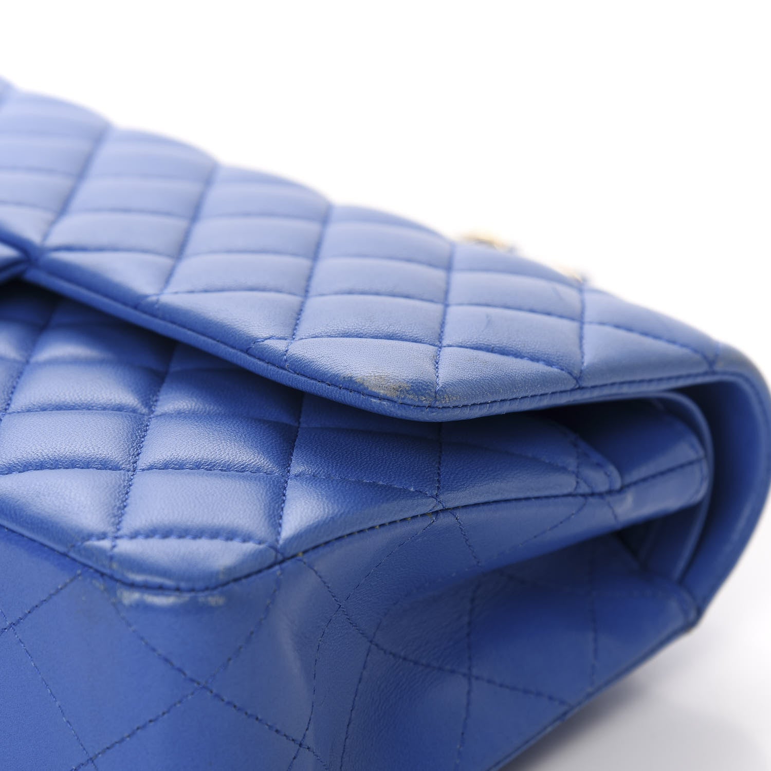 Chanel Lambskin Quilted Medium Double Flap Blue 10 of 16
