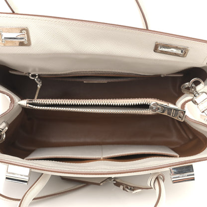 Prada Saffiano Cuir Twin Tote Talco 5 of 10
