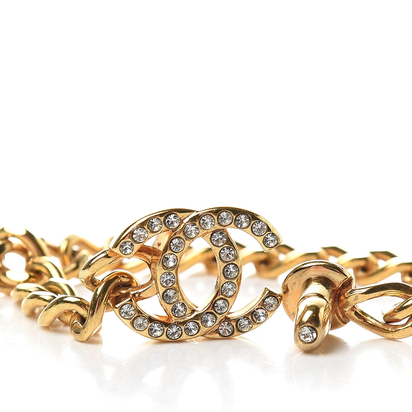 Crystal CC Turn Lock Bracelet Gold