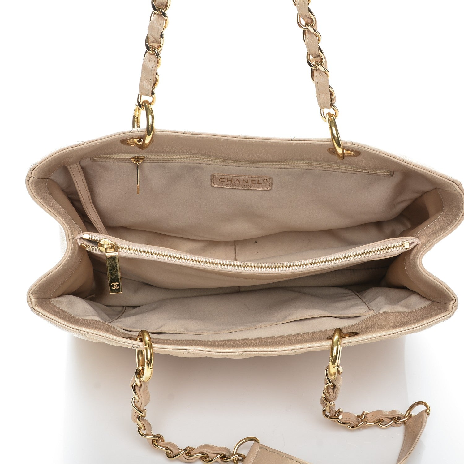 Chanel Caviar Quilted Grand Shopping Tote GST Beige Clair 5 of 10