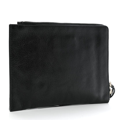 Balenciaga Chevre Silver Metallic Edge Hardware Pouch Black 3 of 7