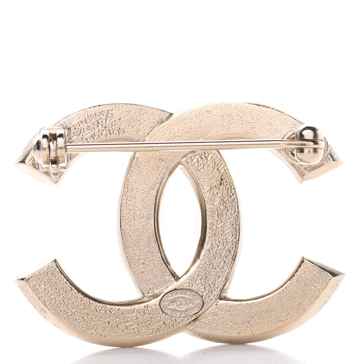 Crystal CC Brooch Gold
