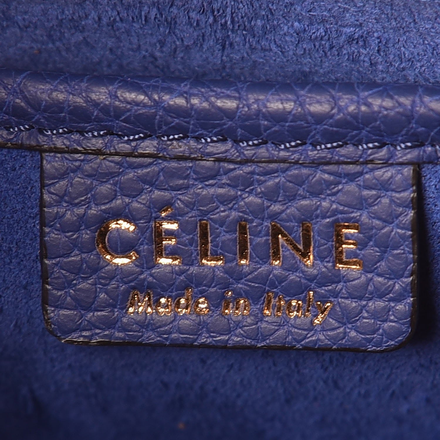 Celine Drummed Calfskin Nano Luggage Indigo 6 of 7