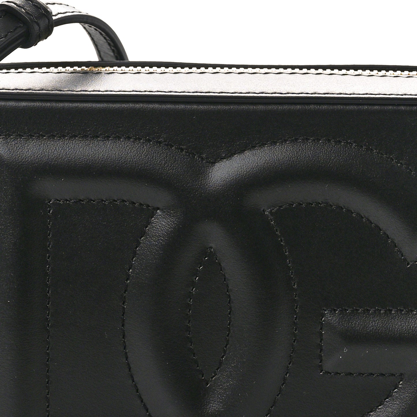 Calfskin Small DG Logo Camera Crossbody Bag Black