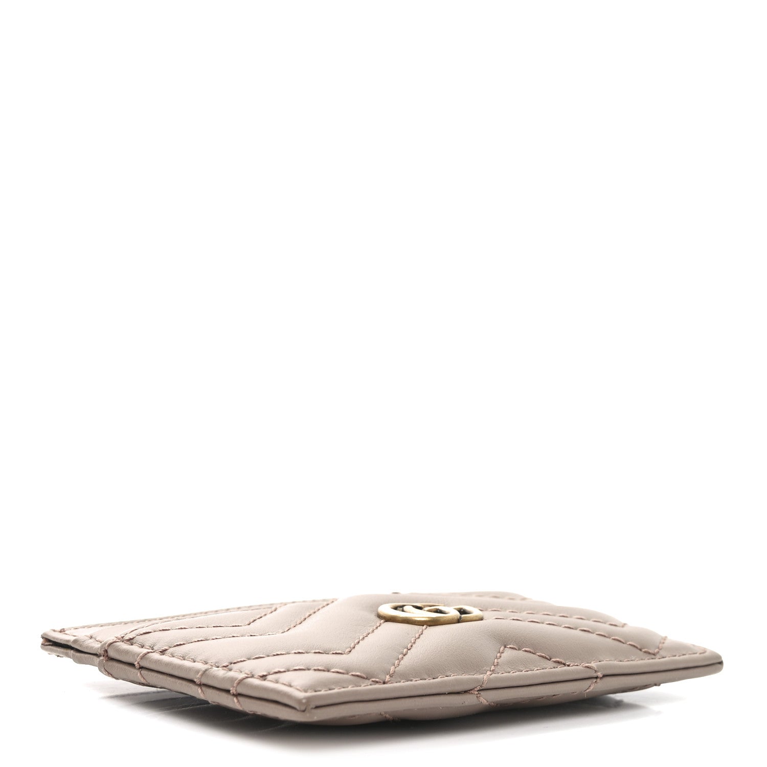 Gucci Calfskin Matelasse GG Marmont Card Holder Porcelain Rose 4 of 7