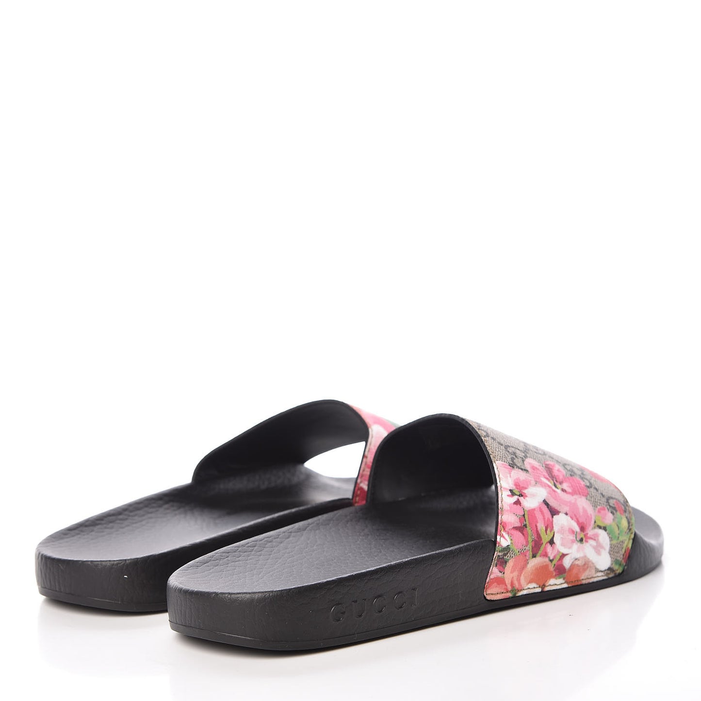 GG Supreme Monogram Blooms Slide Sandals 38 Beige Multicolor