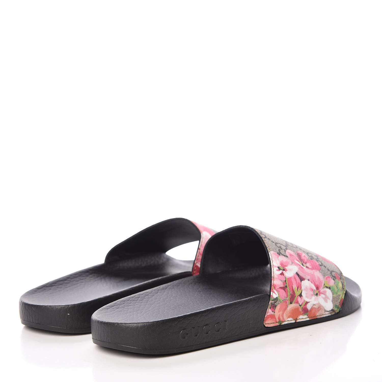 Gucci GG Supreme Monogram Blooms Slide Sandals 38 Beige Multicolor 3 of 7