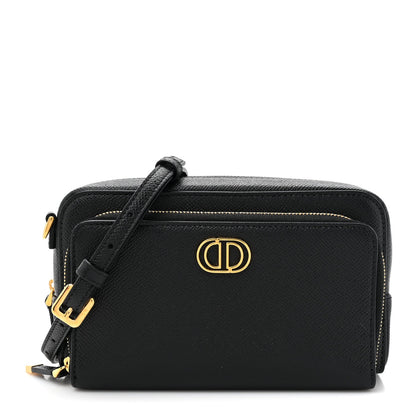 Christian Dior Grained Calfskin Caro Double Pouch Black 1 of 11