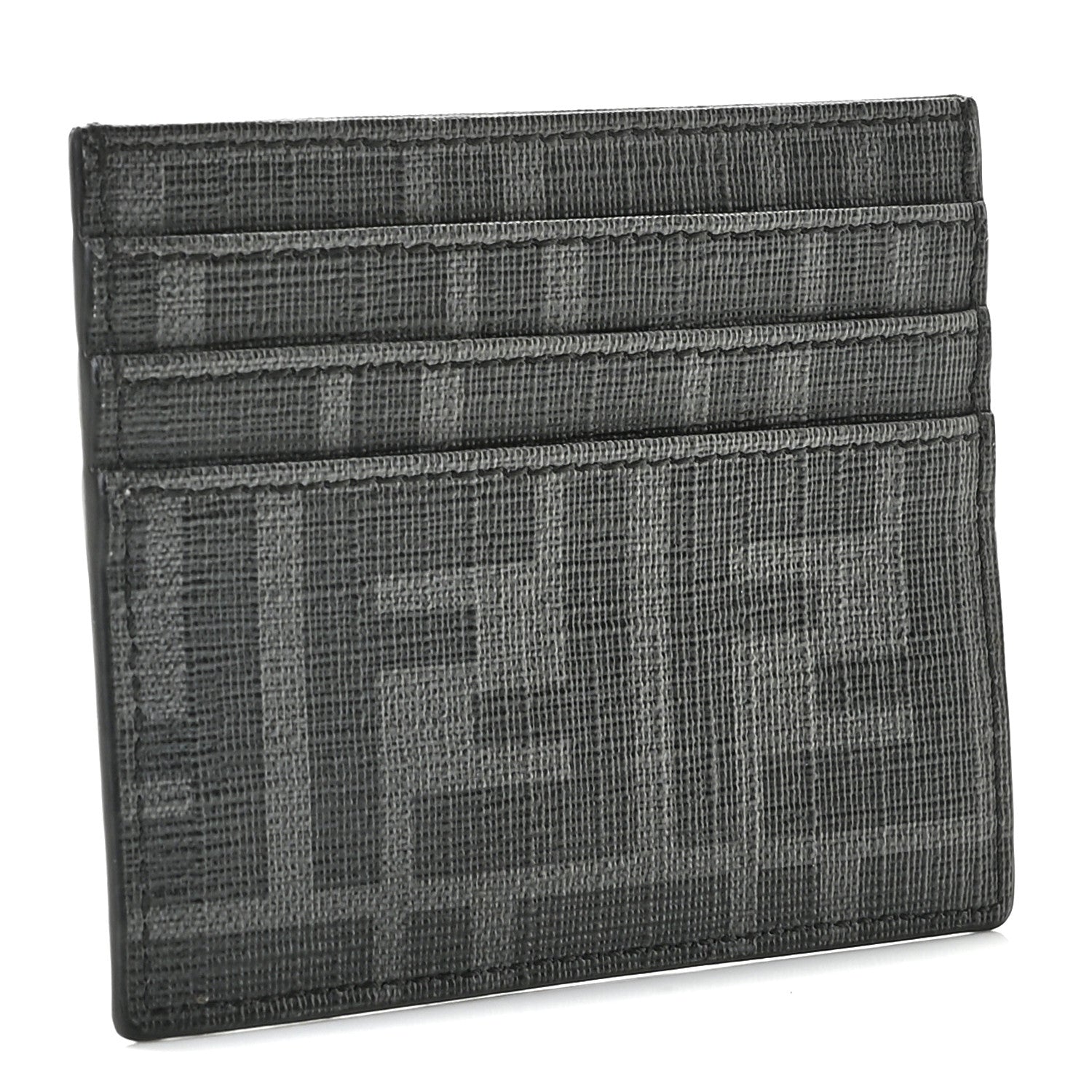 Fendi Glazed Fabric FF 1974 Roma Amor Card Holder Black Rosso 3 of 7