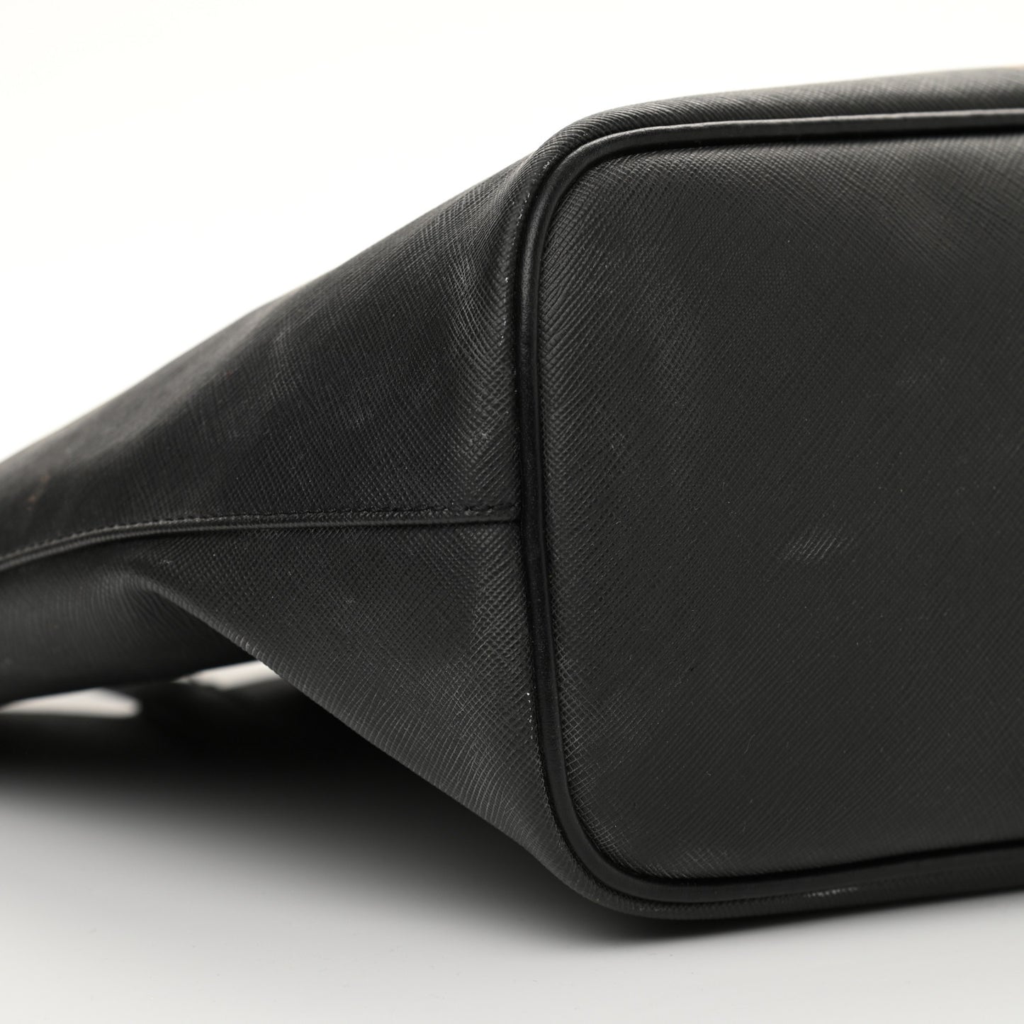 Textured Coated Canvas Bambi Print Large Antigona Tote Black