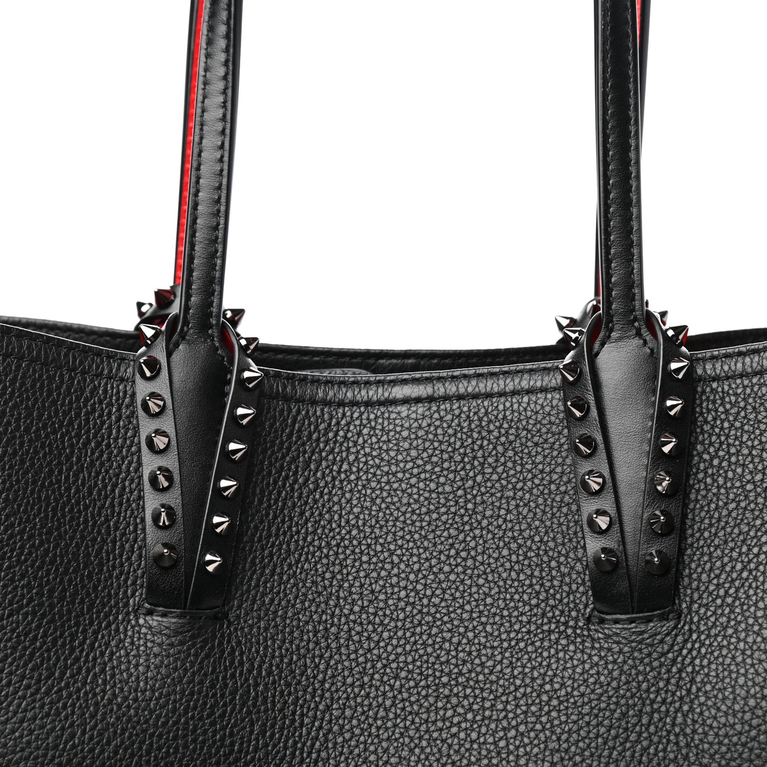 Christian Louboutin Calfskin Spikes Small East West Cabata Tote Black 11 of 11