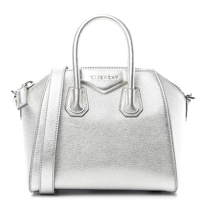 Givenchy Metallic Sugar Goatskin Mini Antigona Silver 1 of 10