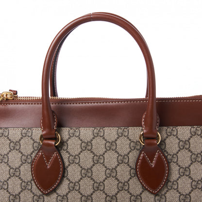 Gucci GG Supreme Monogram Small Zip Top Tote Beige Tuscany 6 of 8