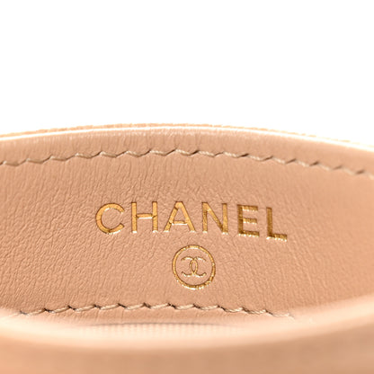 Chanel Caviar Quilted Crystal Card Holder Beige 6 of 9