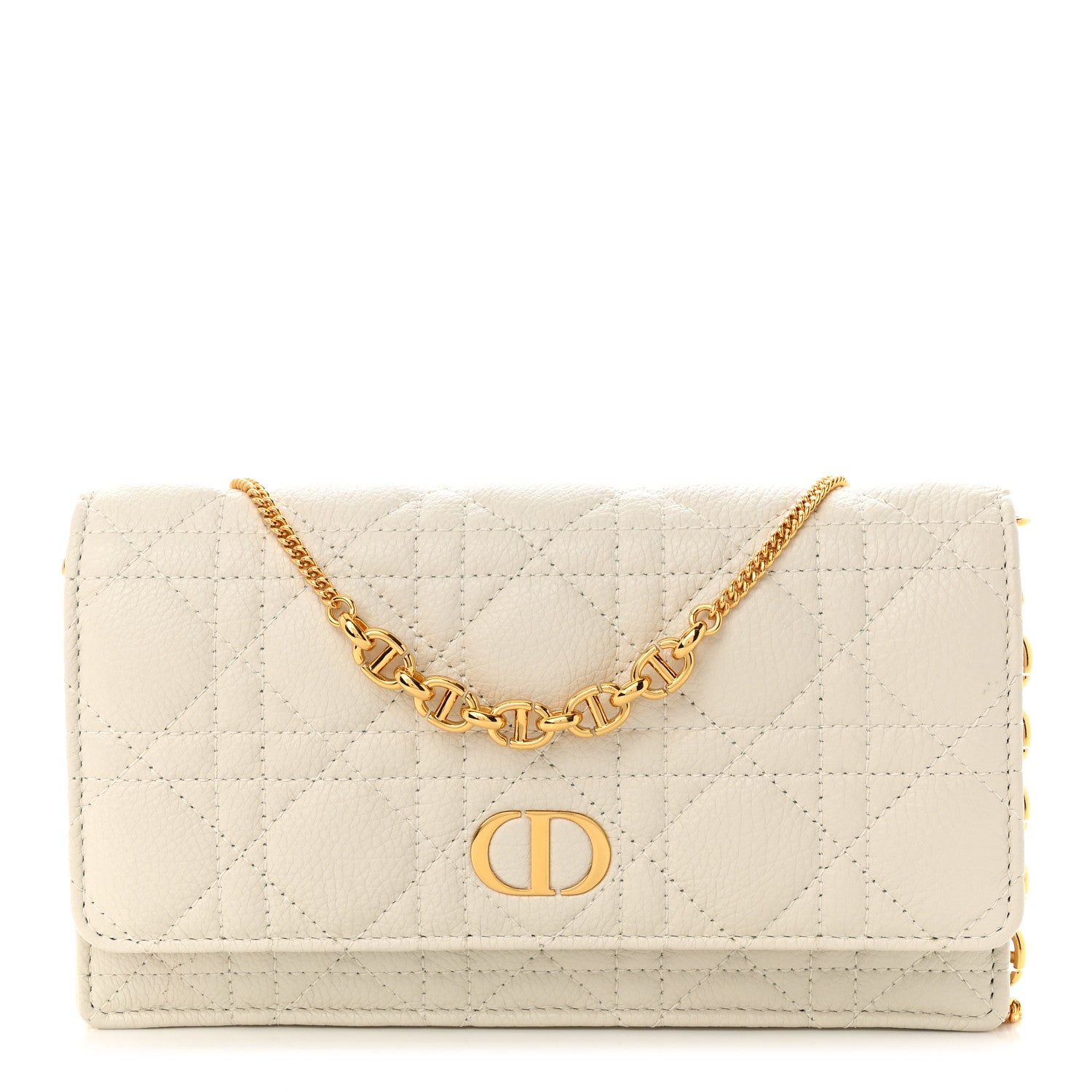 Christian Dior Supple Calfskin Caro Pouch with Chain Latte 1 of 12