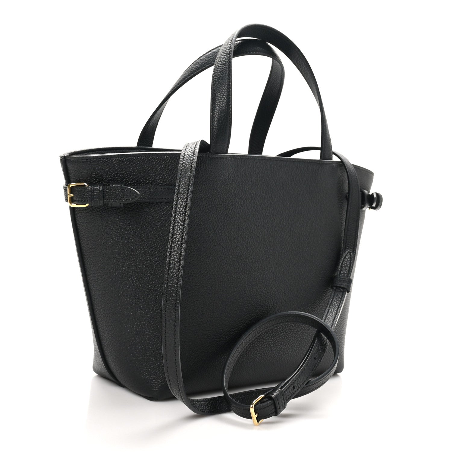 Celine Grained Calfskin Triomphe Mini Cabas Anais Black 3 of 9