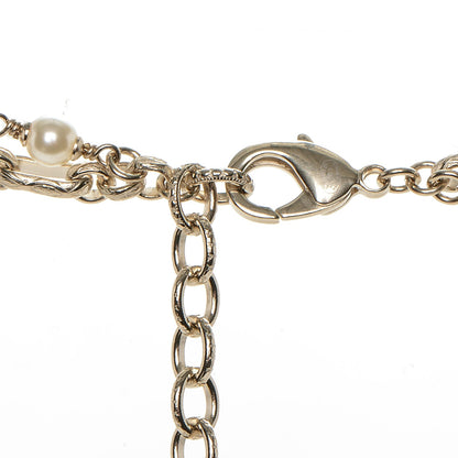 Chanel Crystal Pearl CC Long Necklace Gold 5 of 5