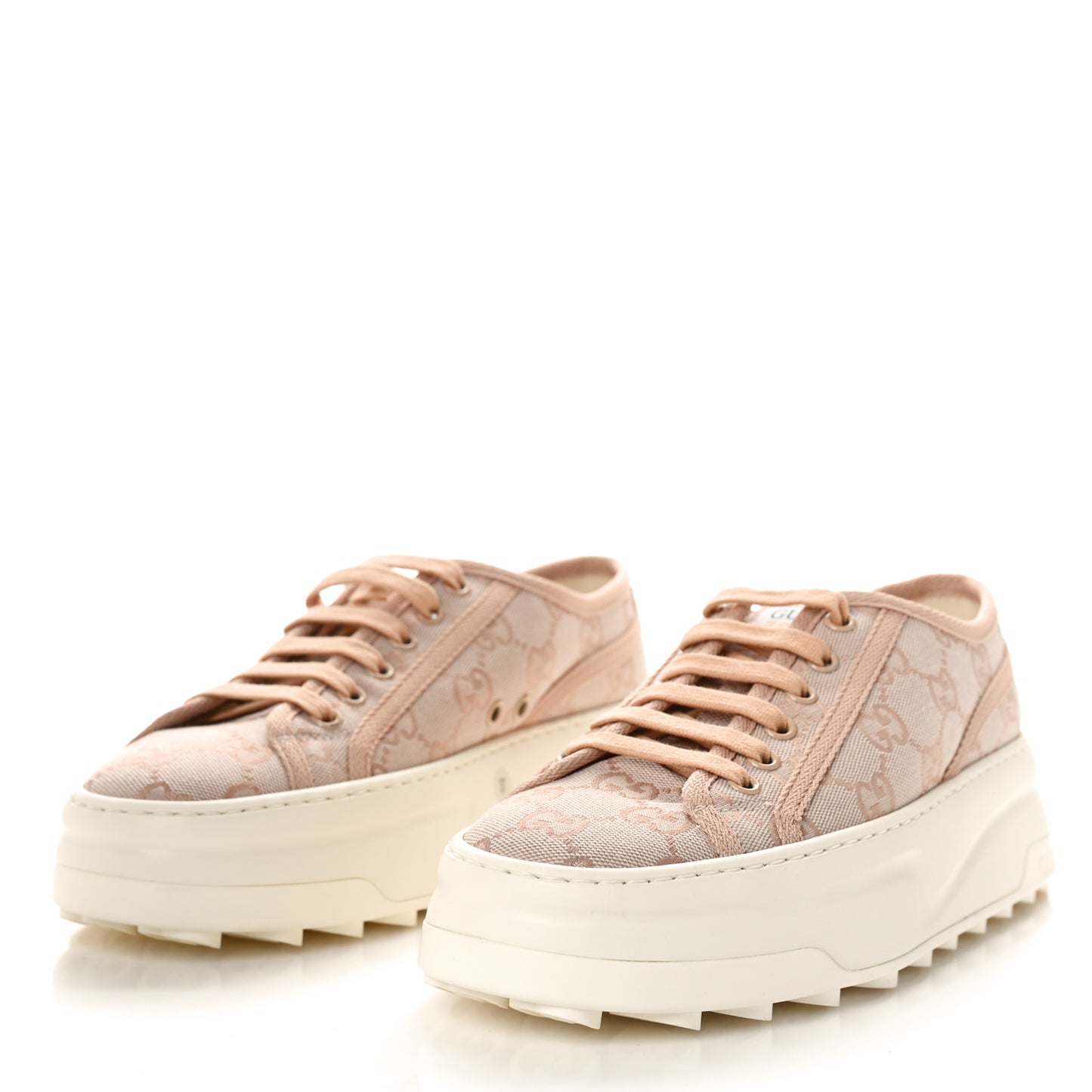 GG Monogram Womens 1977 Tennis Platform 52mm Sneakers 37 37 Skin Rose