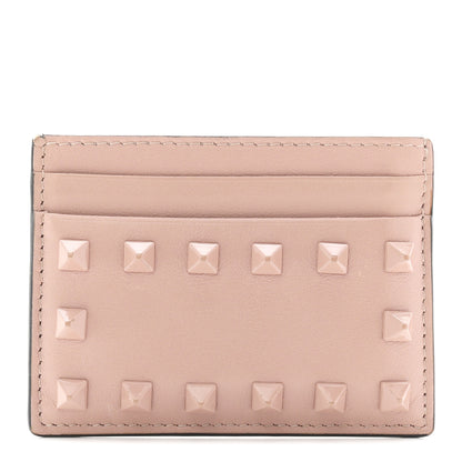Valentino Garavani Vitello Rockstud Card Holder Poudre 1 of 8