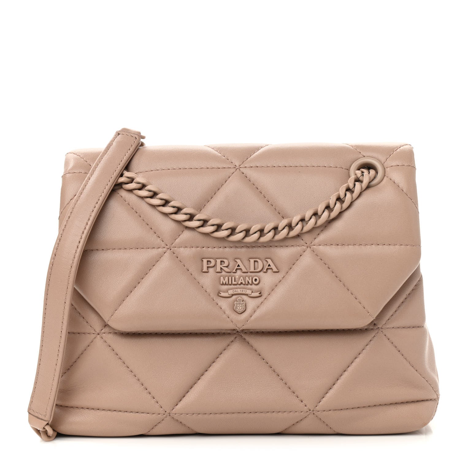 Prada Nappa Triangle Stitched Small Spectrum Bag Cipria 1 of 9