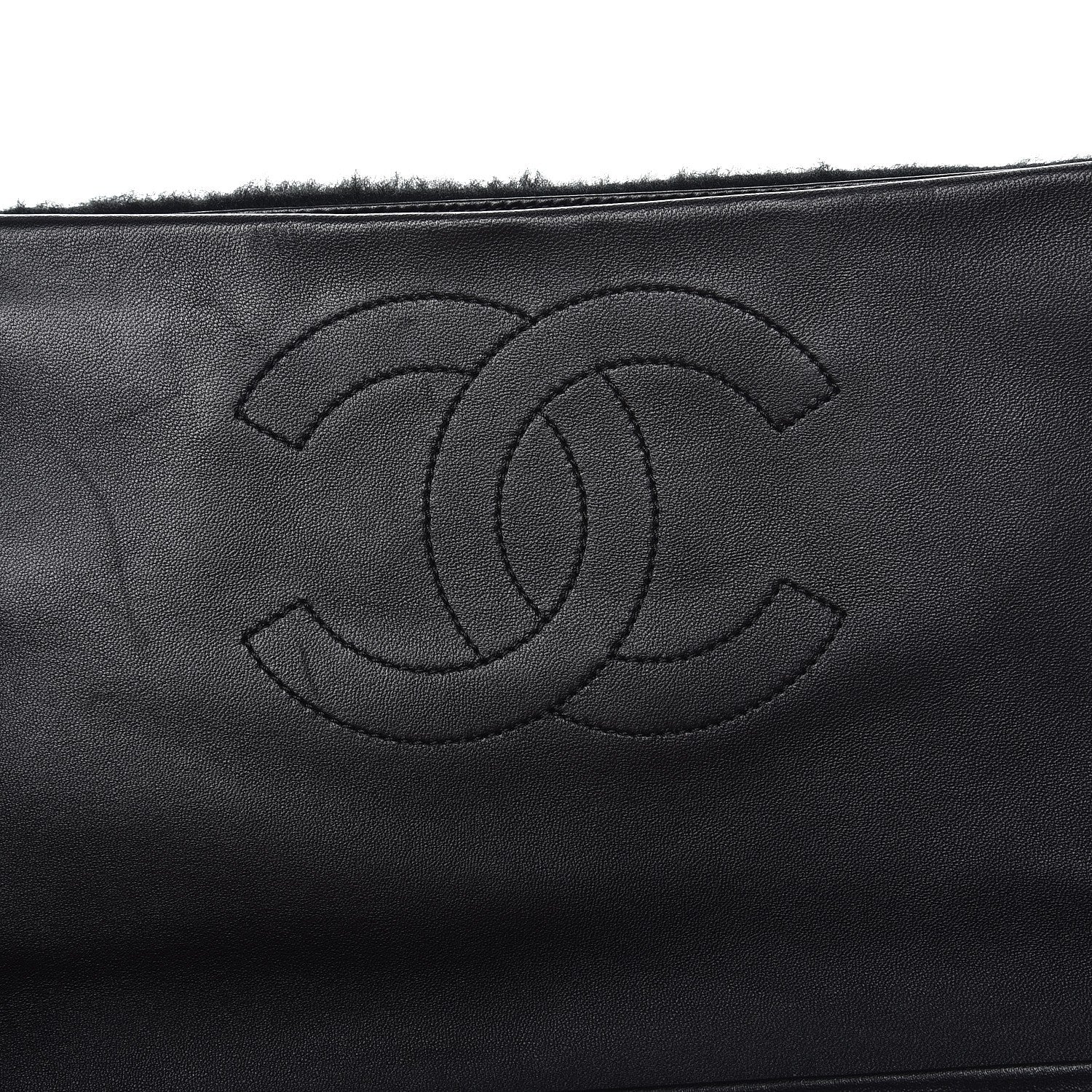 Chanel Shearling Lambskin 100% Clutch Black 8 of 8