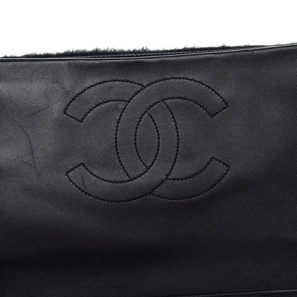 Chanel Shearling Lambskin 100% Clutch Black 8 of 8