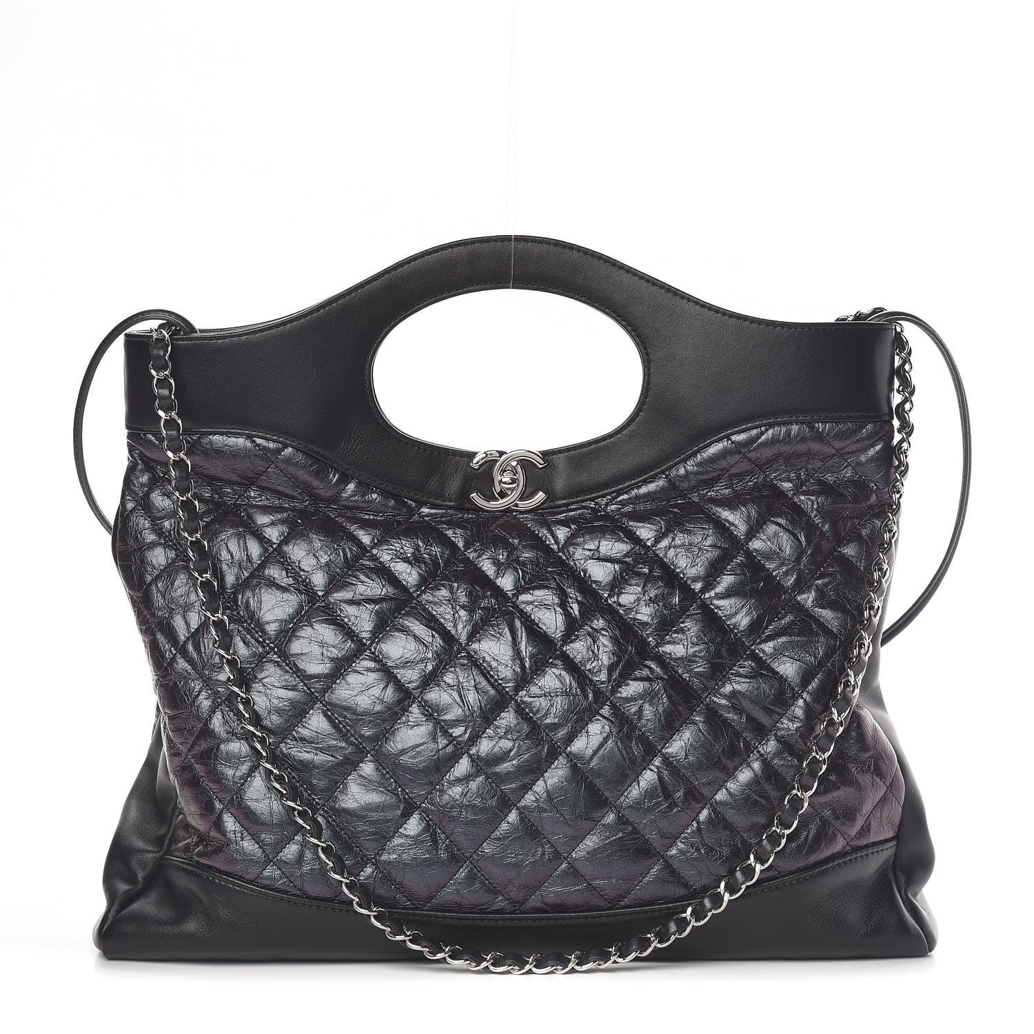 Chanel Aged Calfskin Quilted Large 31 Shopping Bag Black 1 of 10