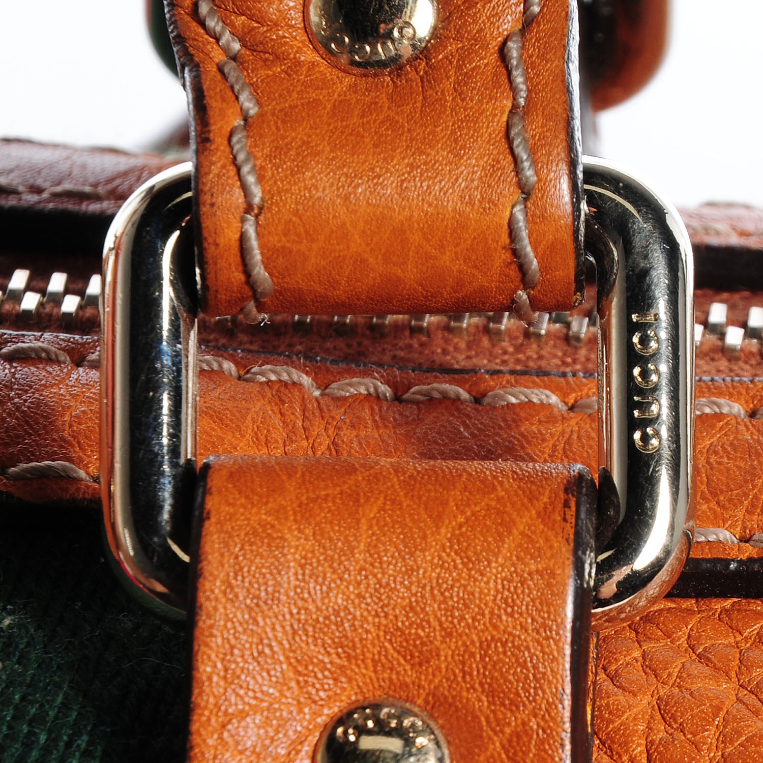 Gucci Calfskin Vintage Web Medium Boston Tobacco 7 of 10