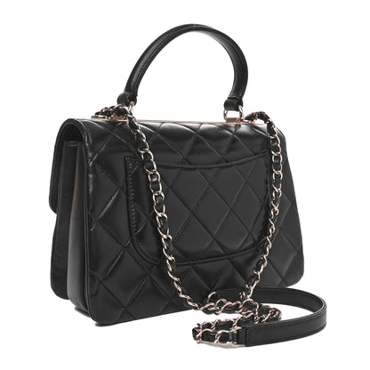 Chanel Lambskin Quilted Small Trendy CC Dual Handle Flap Bag Black 3 of 10