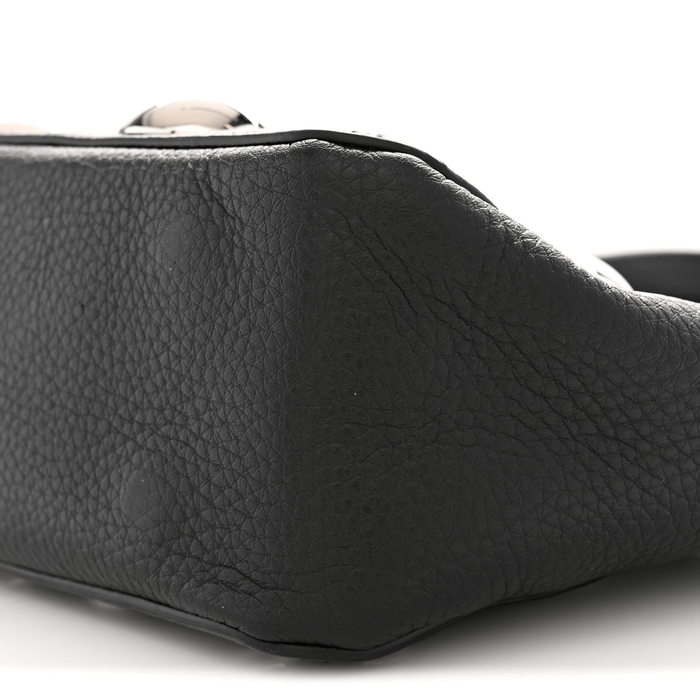 Grainy Calfskin Studded Small Nellcote Shopping Tote Black