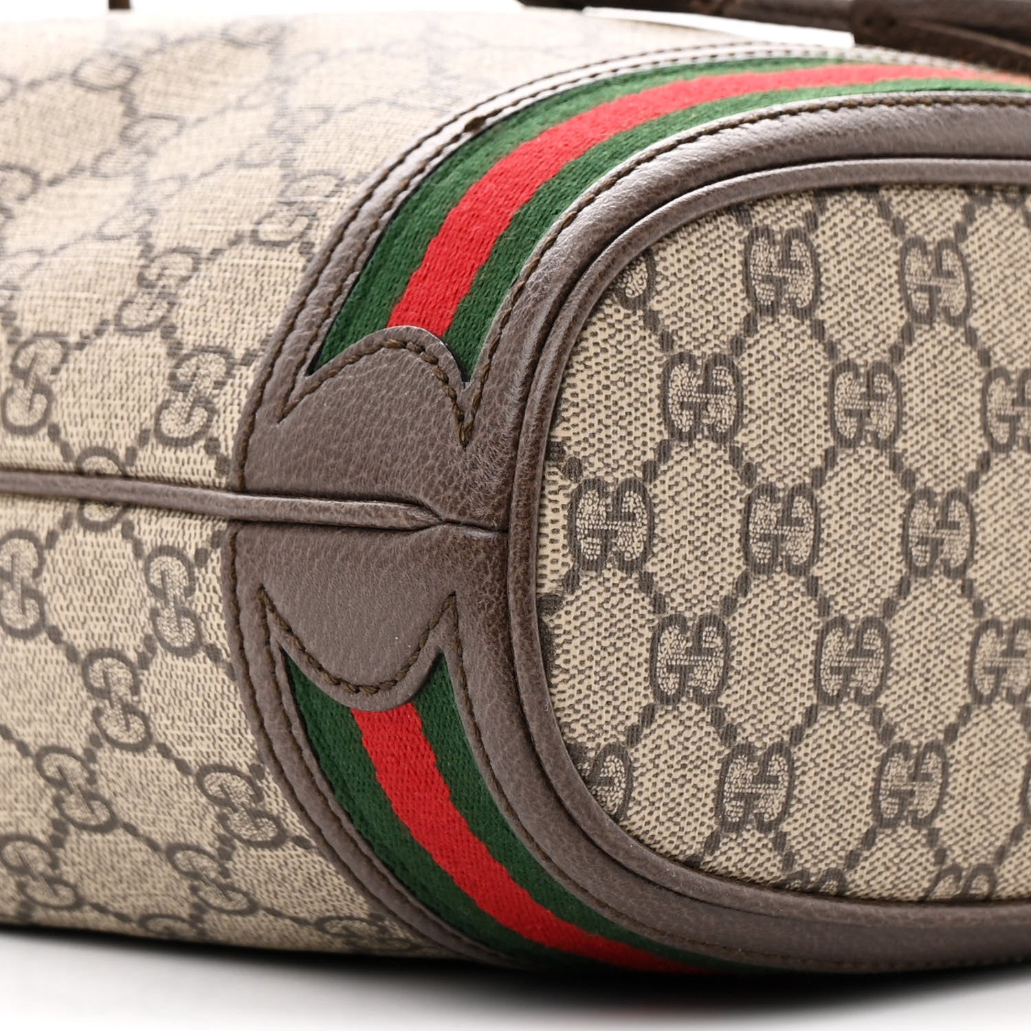 Gucci GG Supreme Monogram Web Small Ophidia Bucket Bag Brown 9 of 12