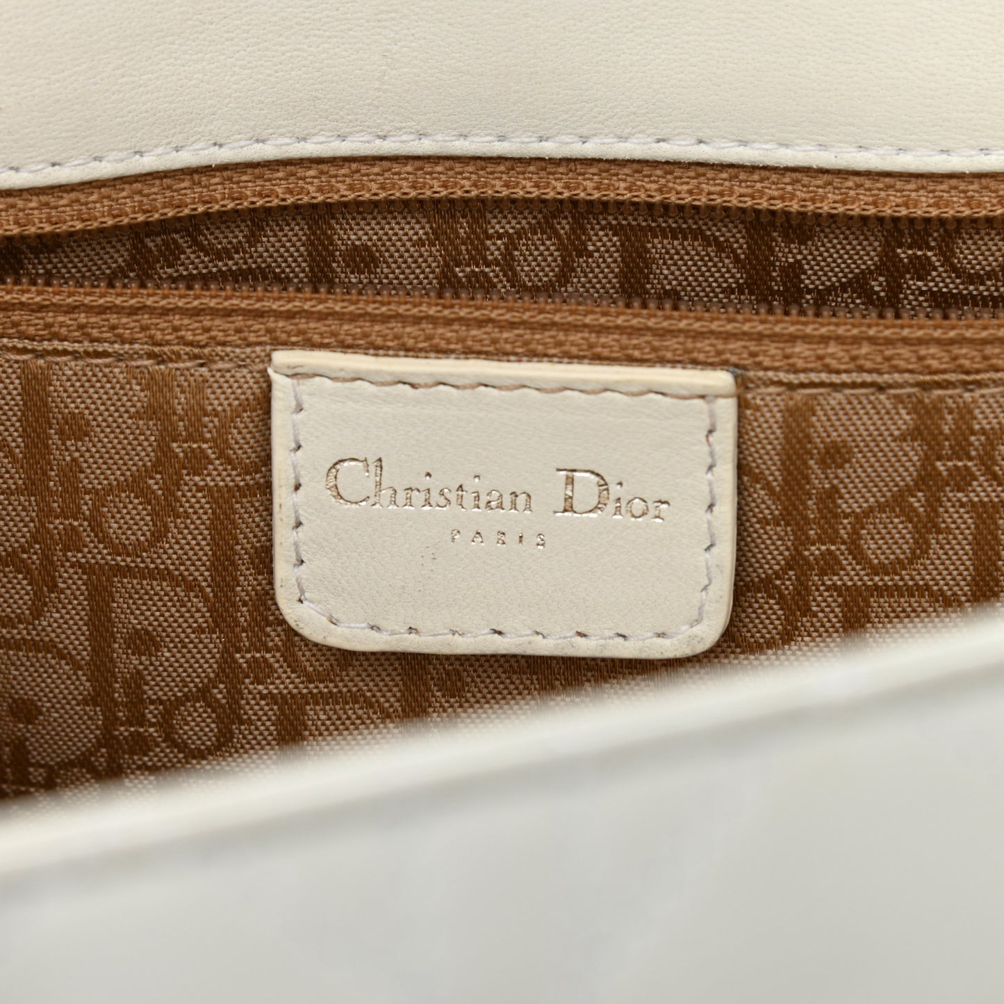 Lambskin Cannage Large Lady Dior Shopper Tote White