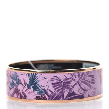 Hermes Enamel Wide Printed Jardin Botanique Bracelet 65 Surnaturel 3 of 5