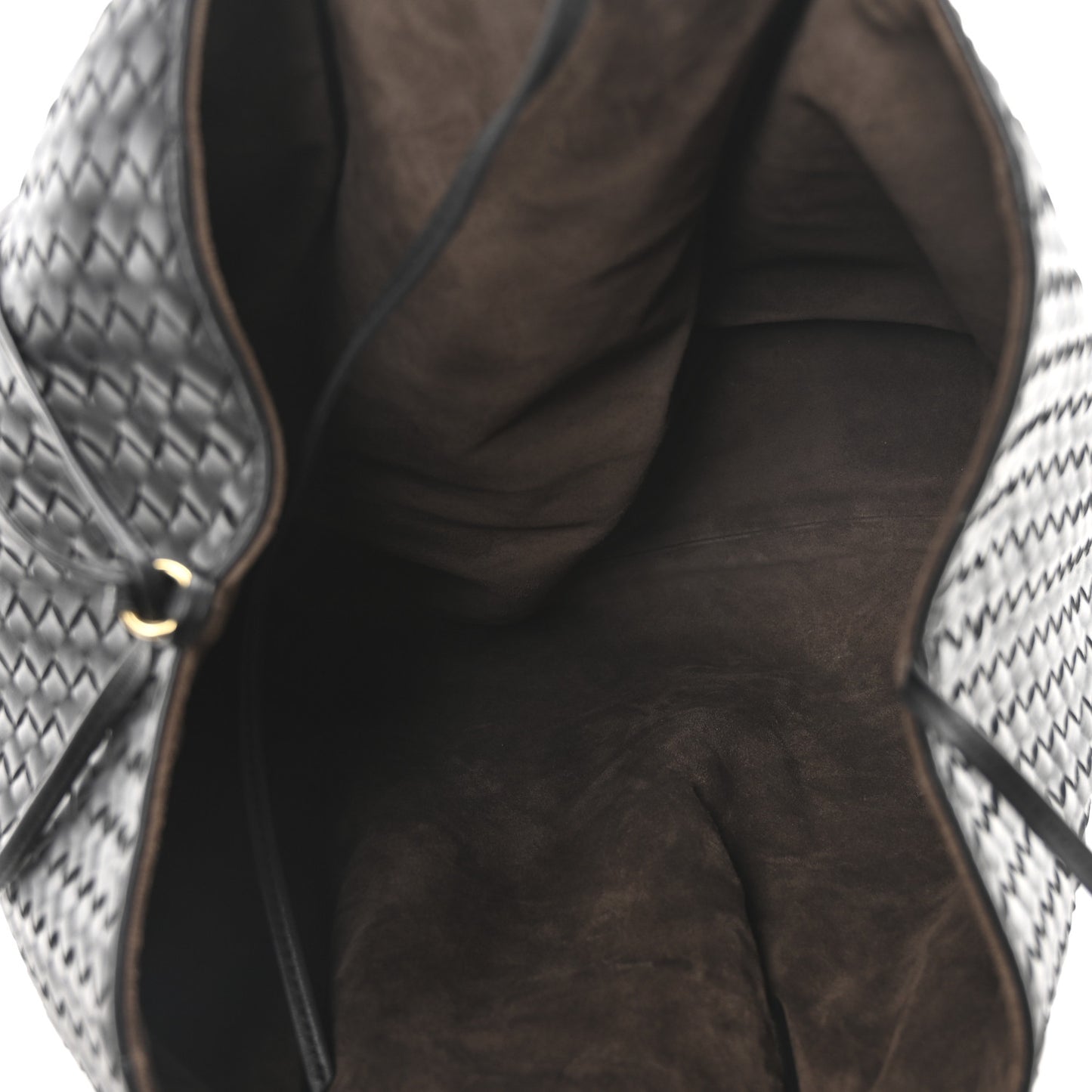 Calfskin Intrecciato Pinacoteca Reversible Tote Black Fondant