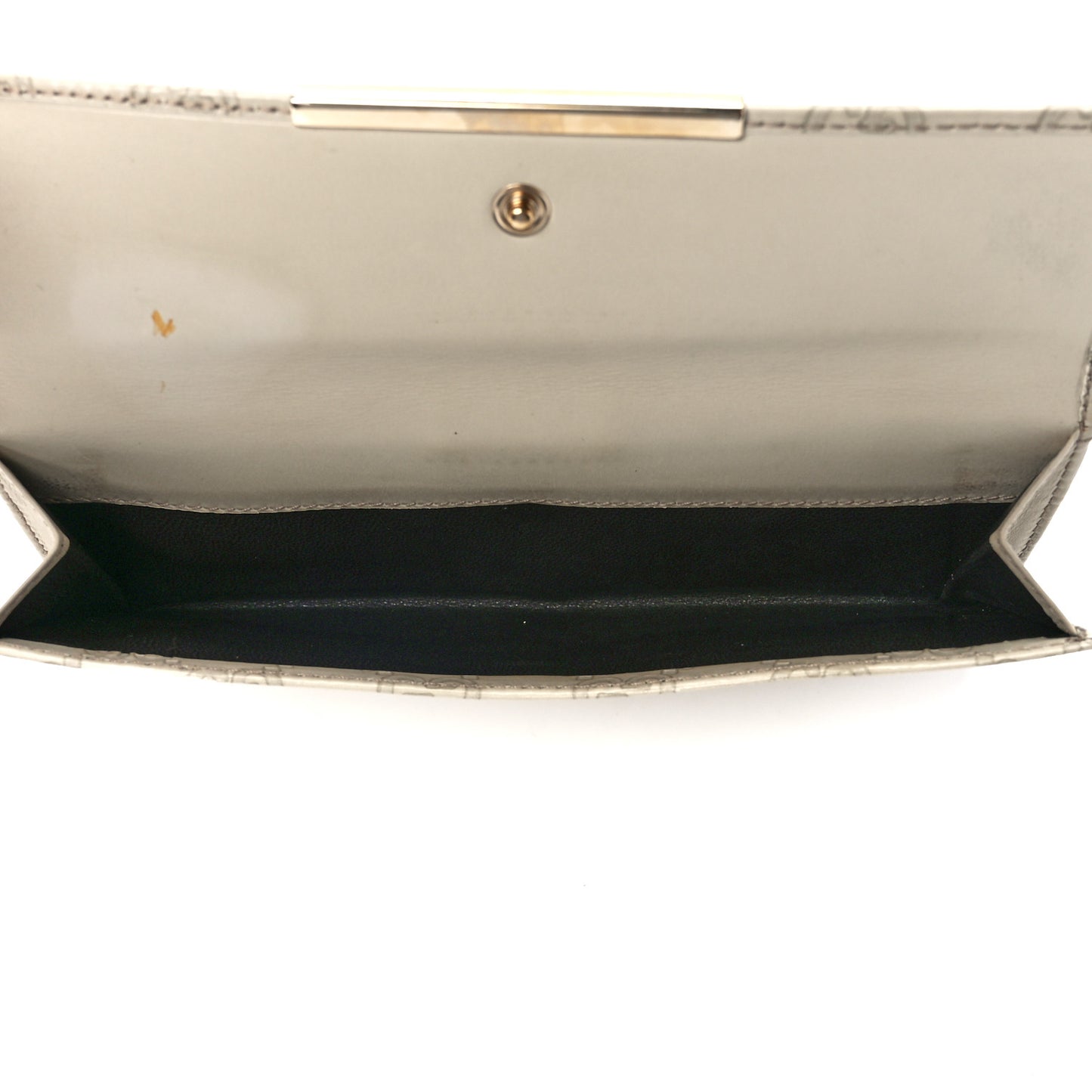 Guccissima Margaux Calfskin Metal Bar Continental Flap Wallet Mystic White